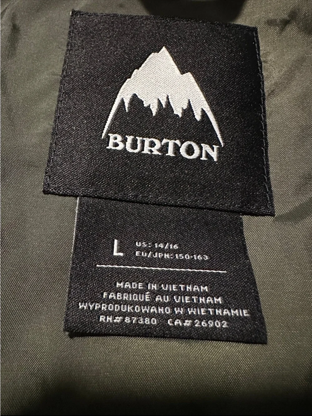 Burton Boys Ski Snowboard Jacket Sz 14